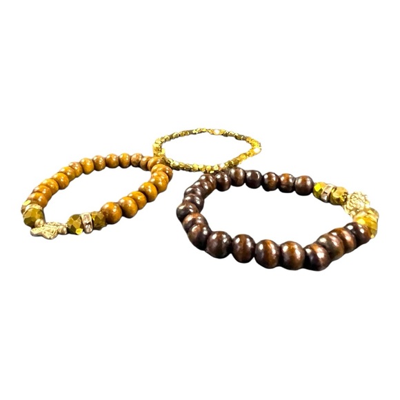 Set of 3 Earthy Beaded Bracelets - Picture 4 of 5